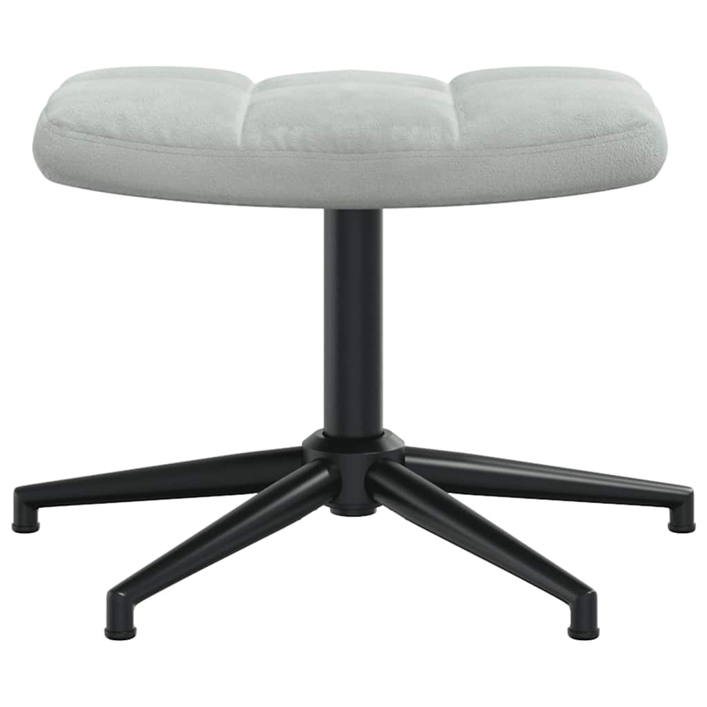 Relaxstoel met voetenbank fluweel lichtgrijs is nu te koop bij PeponiXL, paradijselijk wonen!