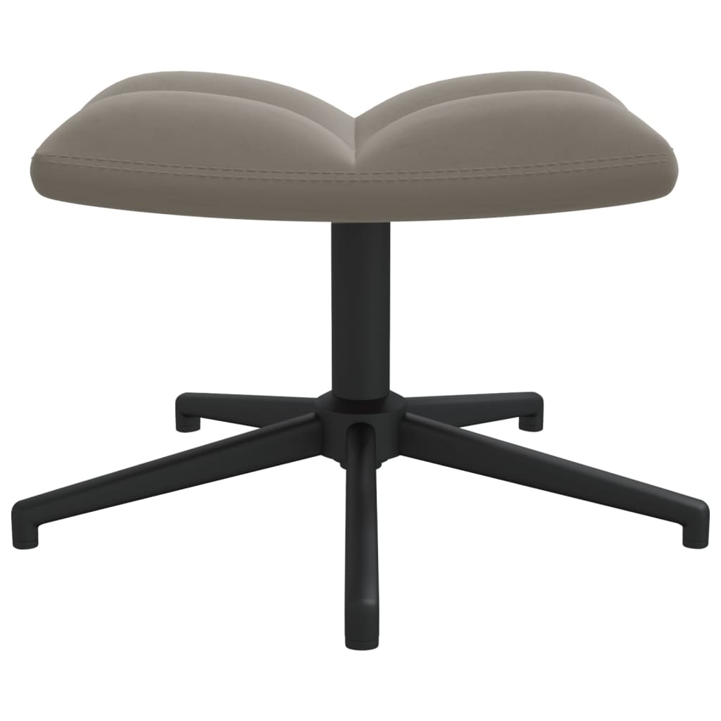 Relaxstoel met voetenbank fluweel lichtgrijs is nu te koop bij PeponiXL, paradijselijk wonen!
