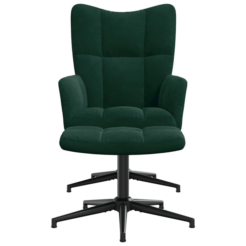 Relaxstoel met voetenbank fluweel donkergroen is nu te koop bij PeponiXL, paradijselijk wonen!