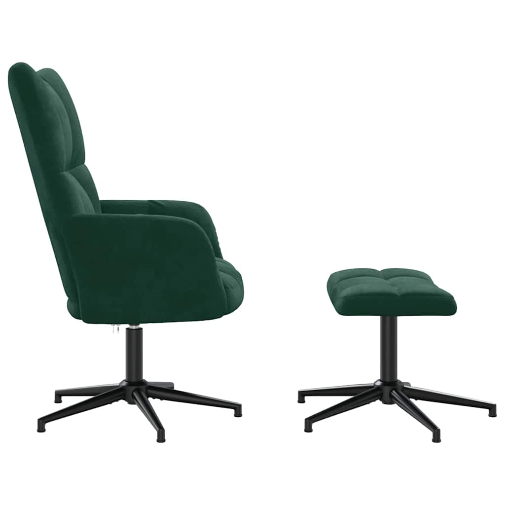 Relaxstoel met voetenbank fluweel donkergroen is nu te koop bij PeponiXL, paradijselijk wonen!