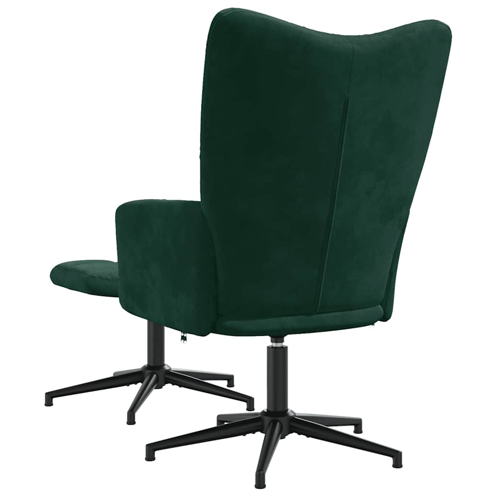 Relaxstoel met voetenbank fluweel donkergroen is nu te koop bij PeponiXL, paradijselijk wonen!