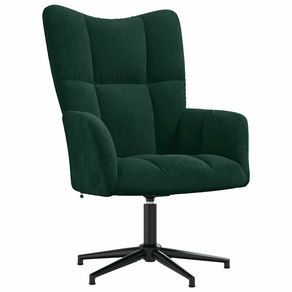 Relaxstoel met voetenbank fluweel donkergroen is nu te koop bij PeponiXL, paradijselijk wonen!