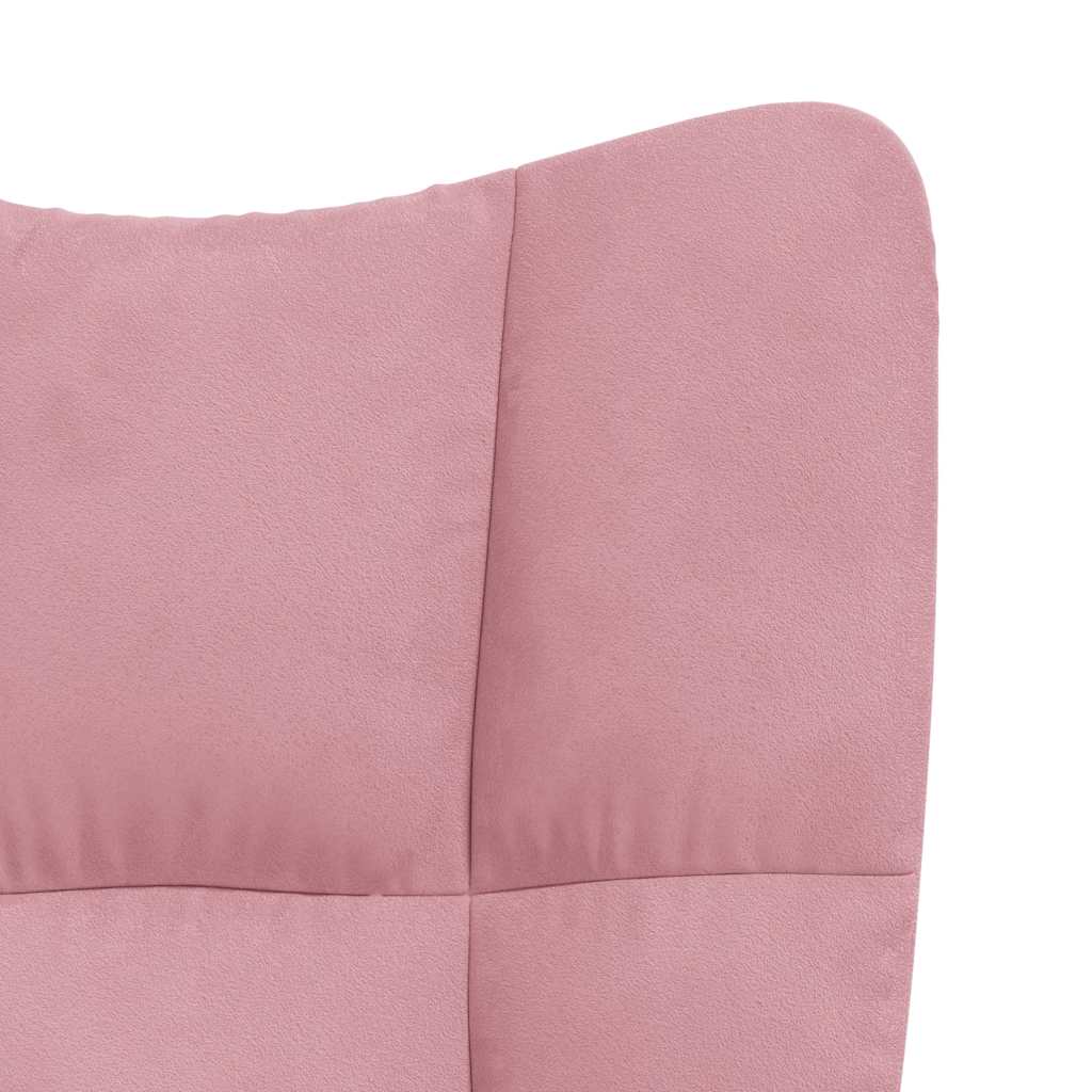 Relaxstoel met voetenbank fluweel roze is nu te koop bij PeponiXL, paradijselijk wonen!
