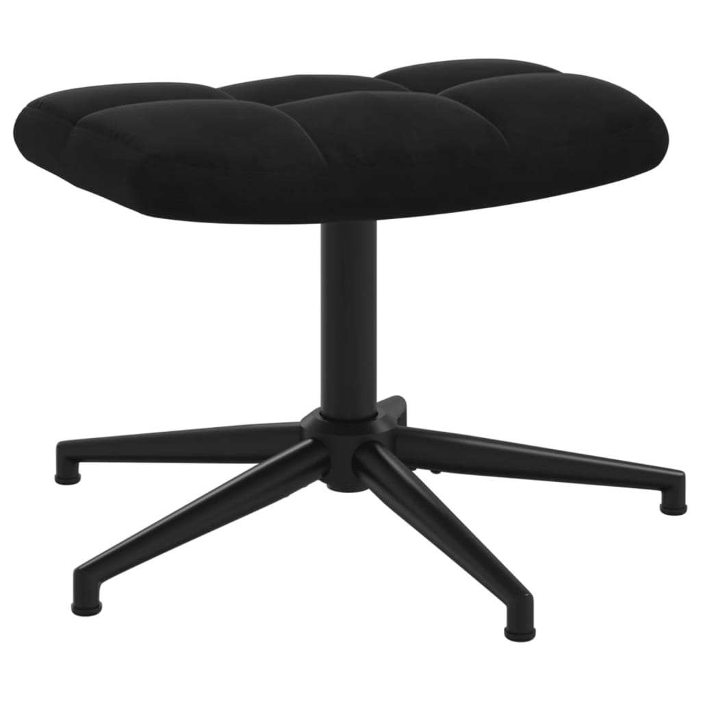 Relaxstoel met voetenbank fluweel zwart is nu te koop bij PeponiXL, paradijselijk wonen!
