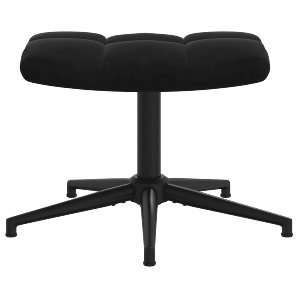 Relaxstoel met voetenbank fluweel zwart is nu te koop bij PeponiXL, paradijselijk wonen!