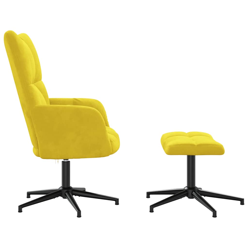Relaxstoel met voetenbank fluweel mosterdgeel is nu te koop bij PeponiXL, paradijselijk wonen!