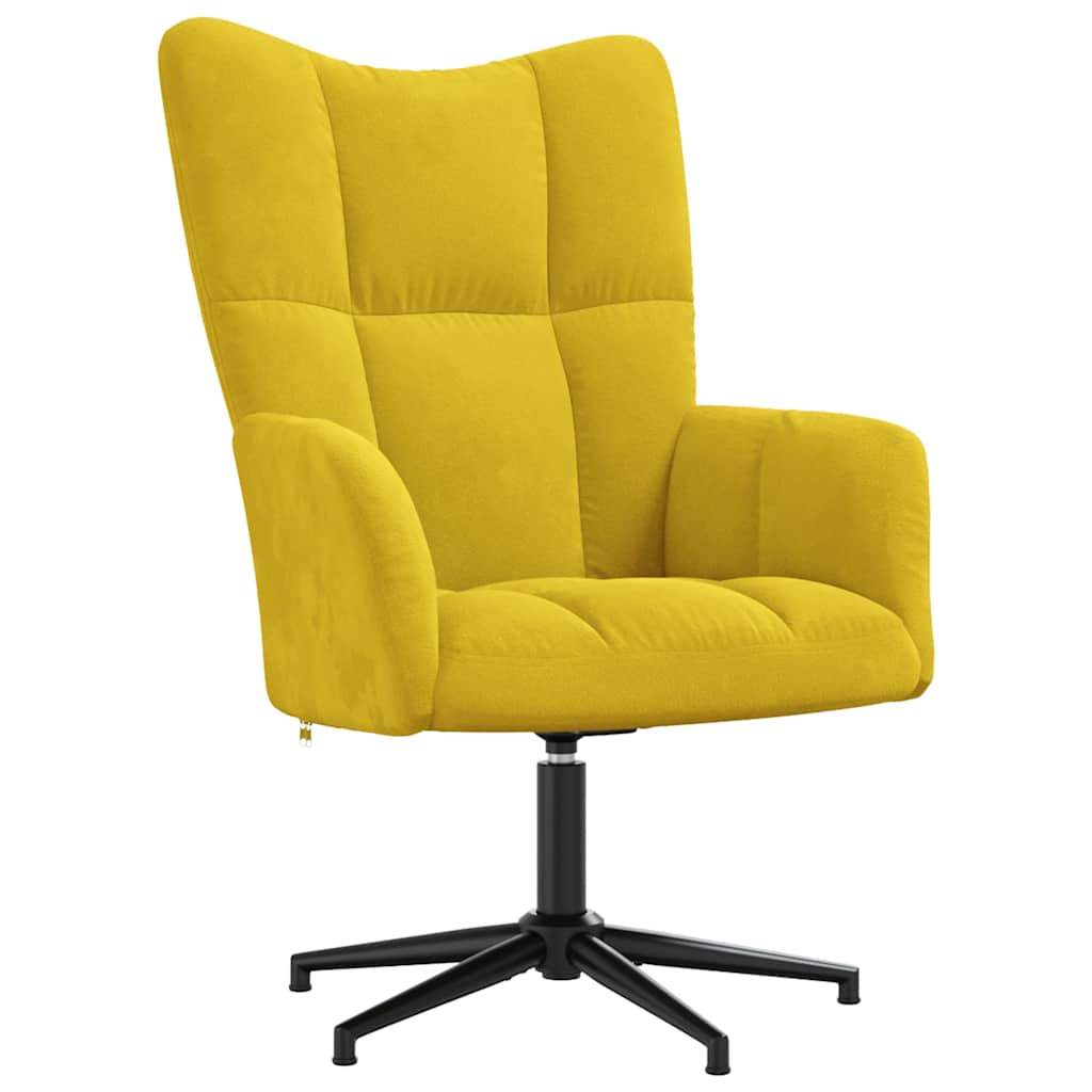 Relaxstoel met voetenbank fluweel mosterdgeel is nu te koop bij PeponiXL, paradijselijk wonen!