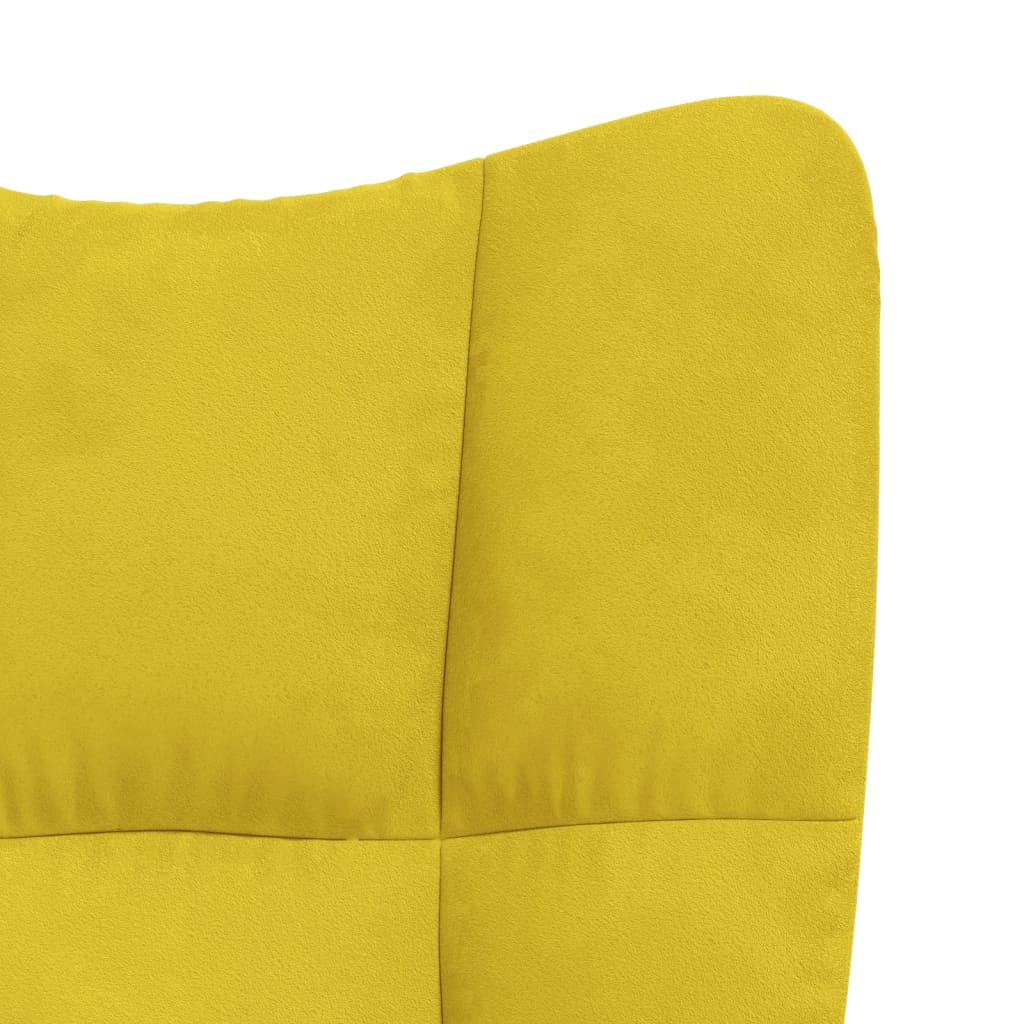 Relaxstoel met voetenbank fluweel mosterdgeel is nu te koop bij PeponiXL, paradijselijk wonen!