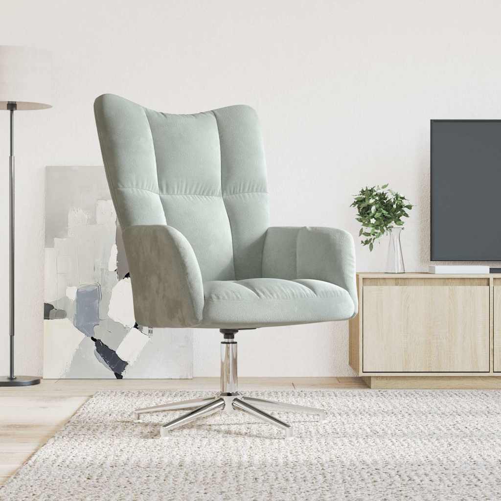 Relaxstoel fluweel lichtgrijs is nu te koop bij PeponiXL, paradijselijk wonen!