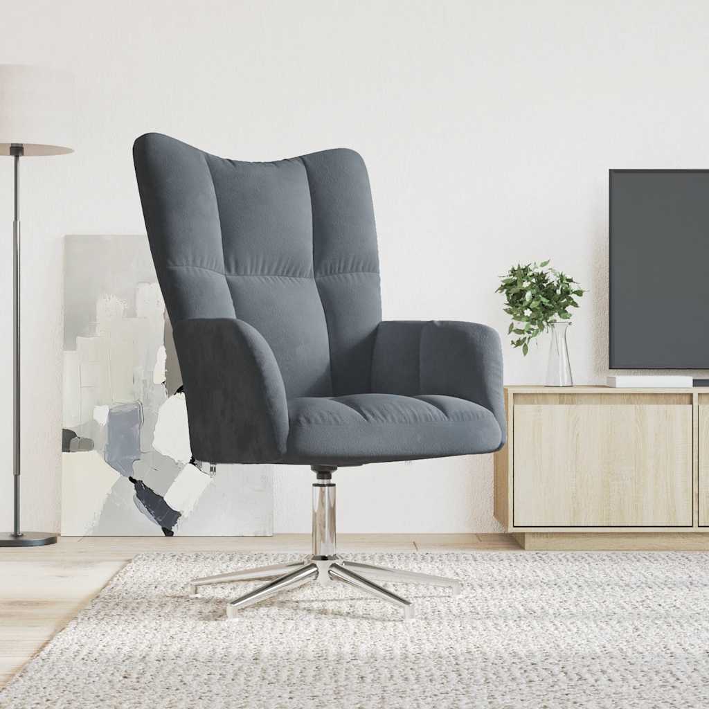 Relaxstoel fluweel donkergrijs is nu te koop bij PeponiXL, paradijselijk wonen!