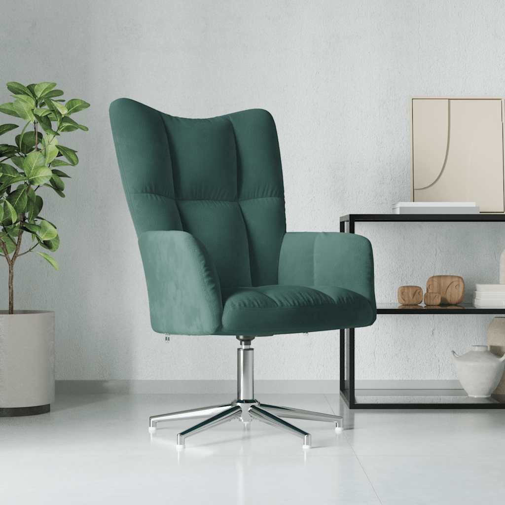 Relaxstoel fluweel donkergoen is nu te koop bij PeponiXL, paradijselijk wonen!