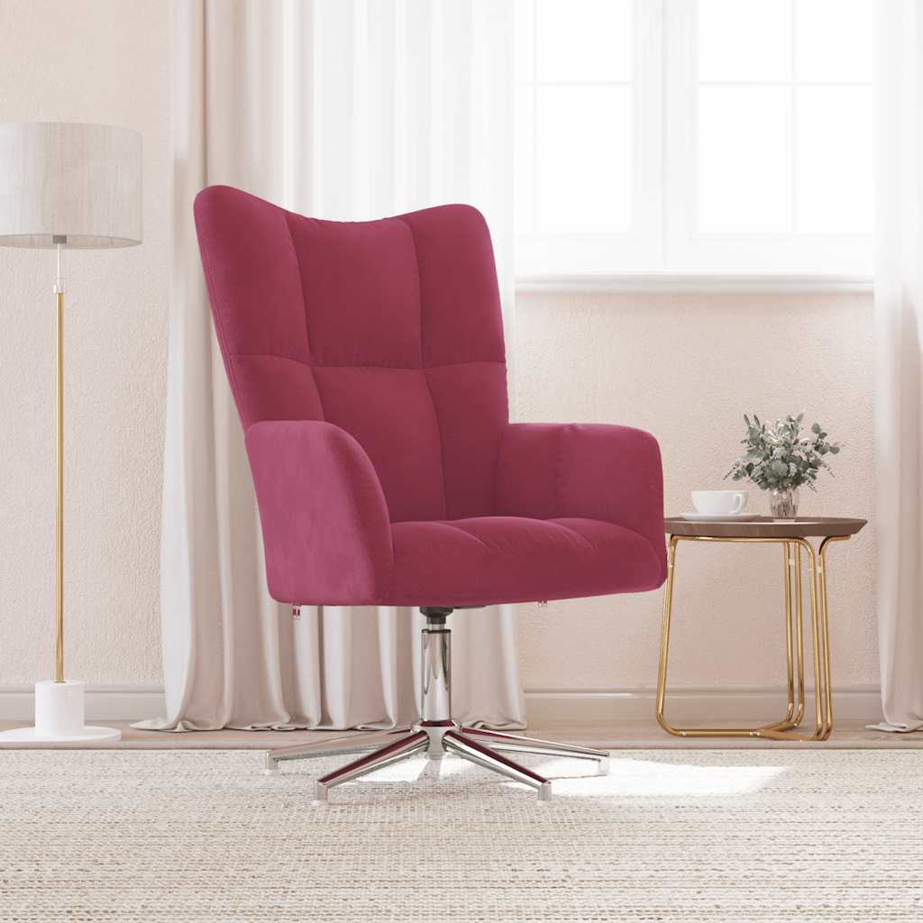 Relaxstoel fluweel wijnrood is nu te koop bij PeponiXL, paradijselijk wonen!