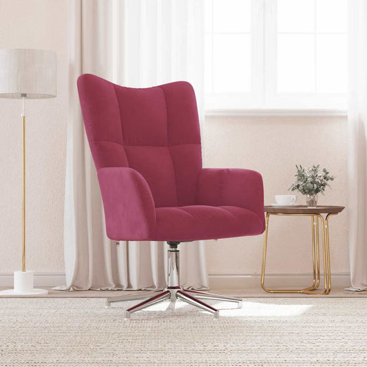 Relaxstoel fluweel wijnrood is nu te koop bij PeponiXL, paradijselijk wonen!