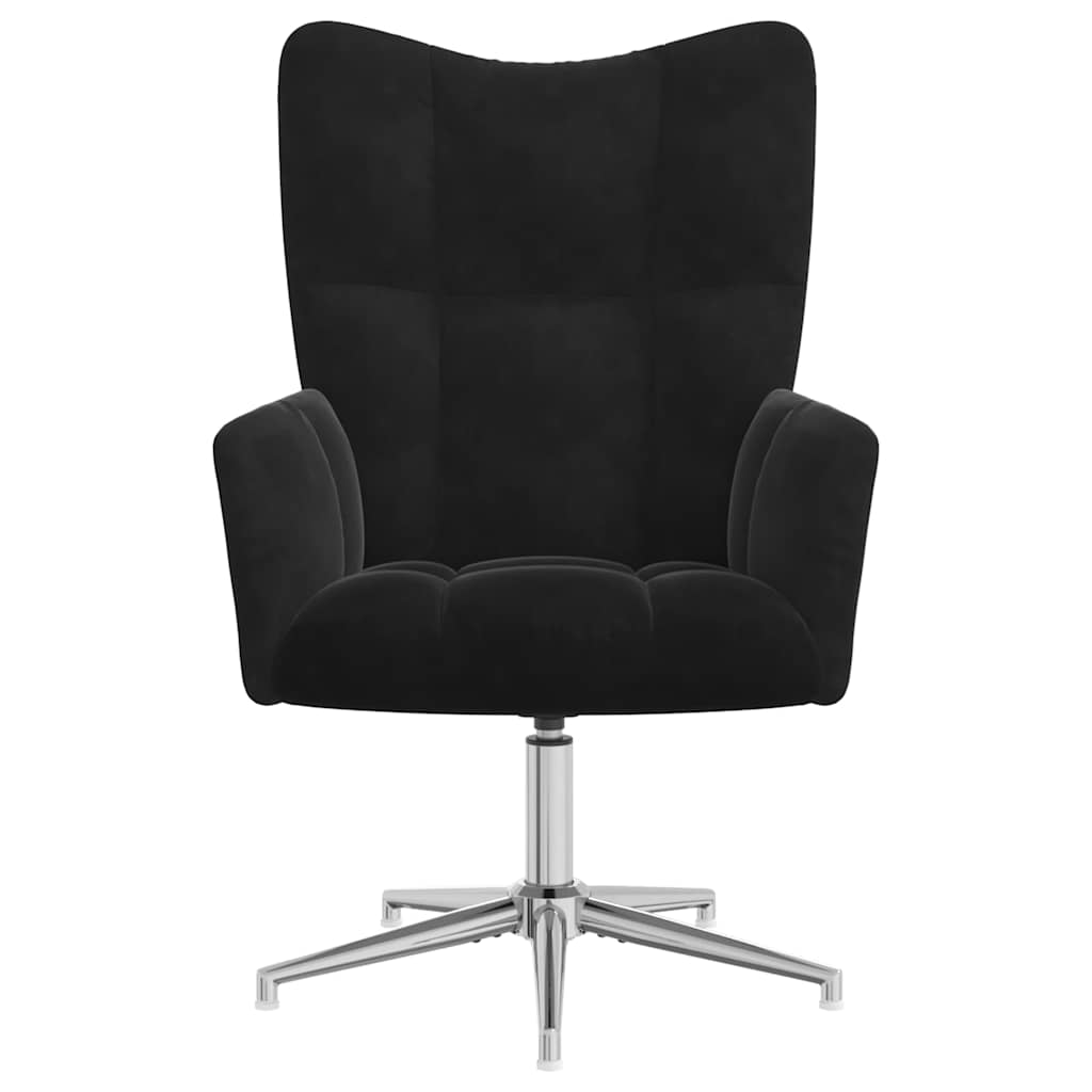 Relaxstoel fluweel zwart is nu te koop bij PeponiXL, paradijselijk wonen!