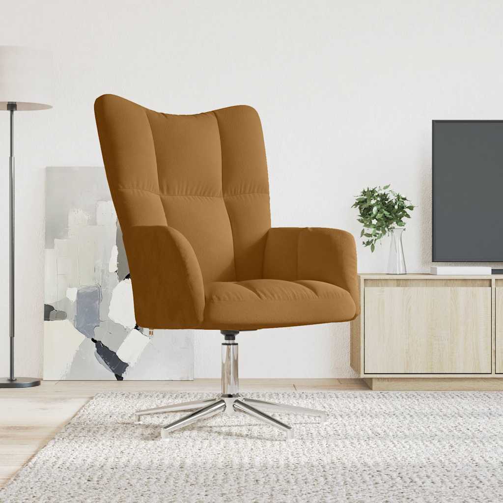 Relaxstoel fluweel bruin is nu te koop bij PeponiXL, paradijselijk wonen!
