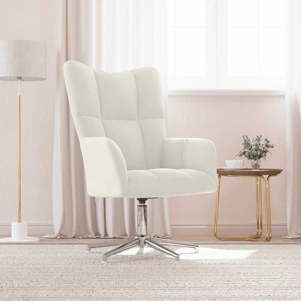Relaxstoel fluweel crèmewit is nu te koop bij PeponiXL, paradijselijk wonen!