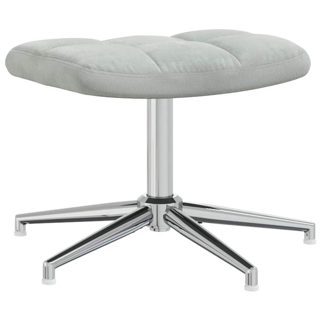 Relaxstoel met voetenbank fluweel lichtgrijs is nu te koop bij PeponiXL, paradijselijk wonen!