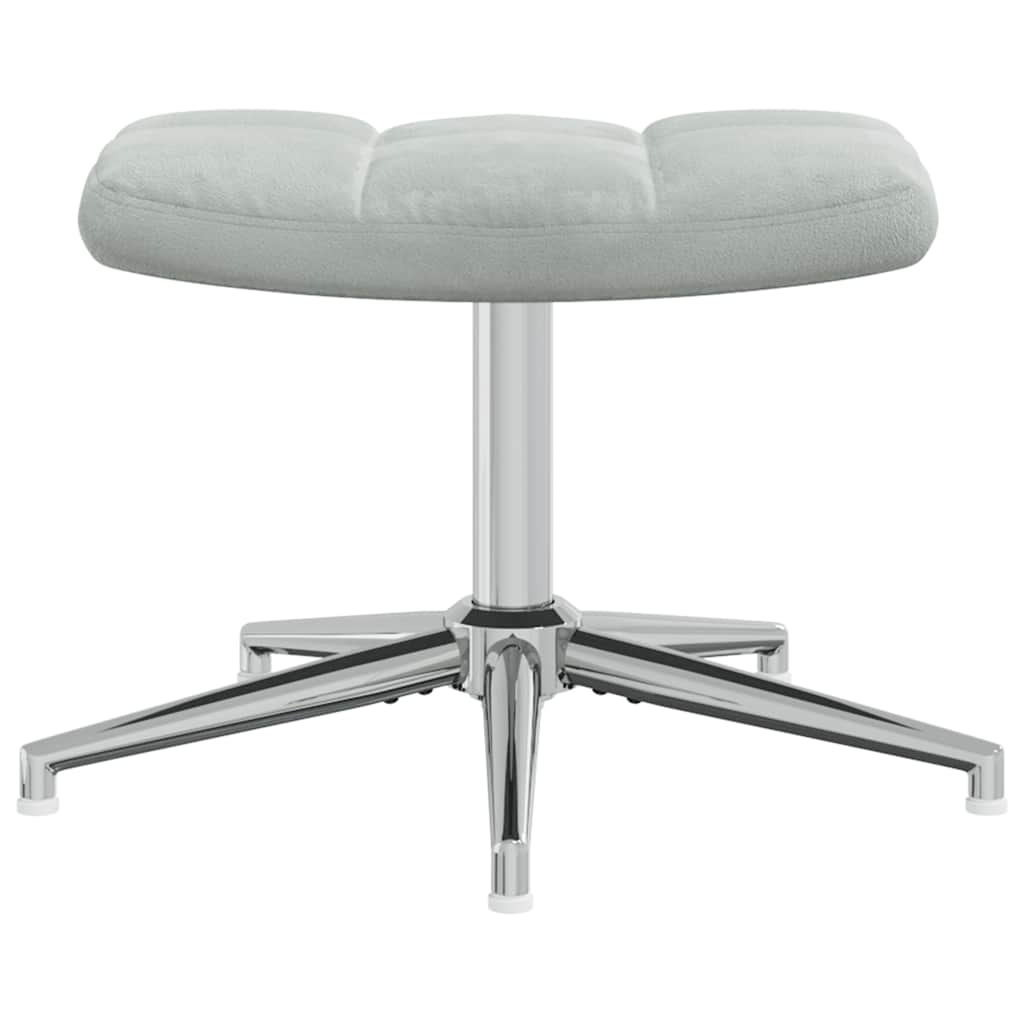 Relaxstoel met voetenbank fluweel lichtgrijs is nu te koop bij PeponiXL, paradijselijk wonen!