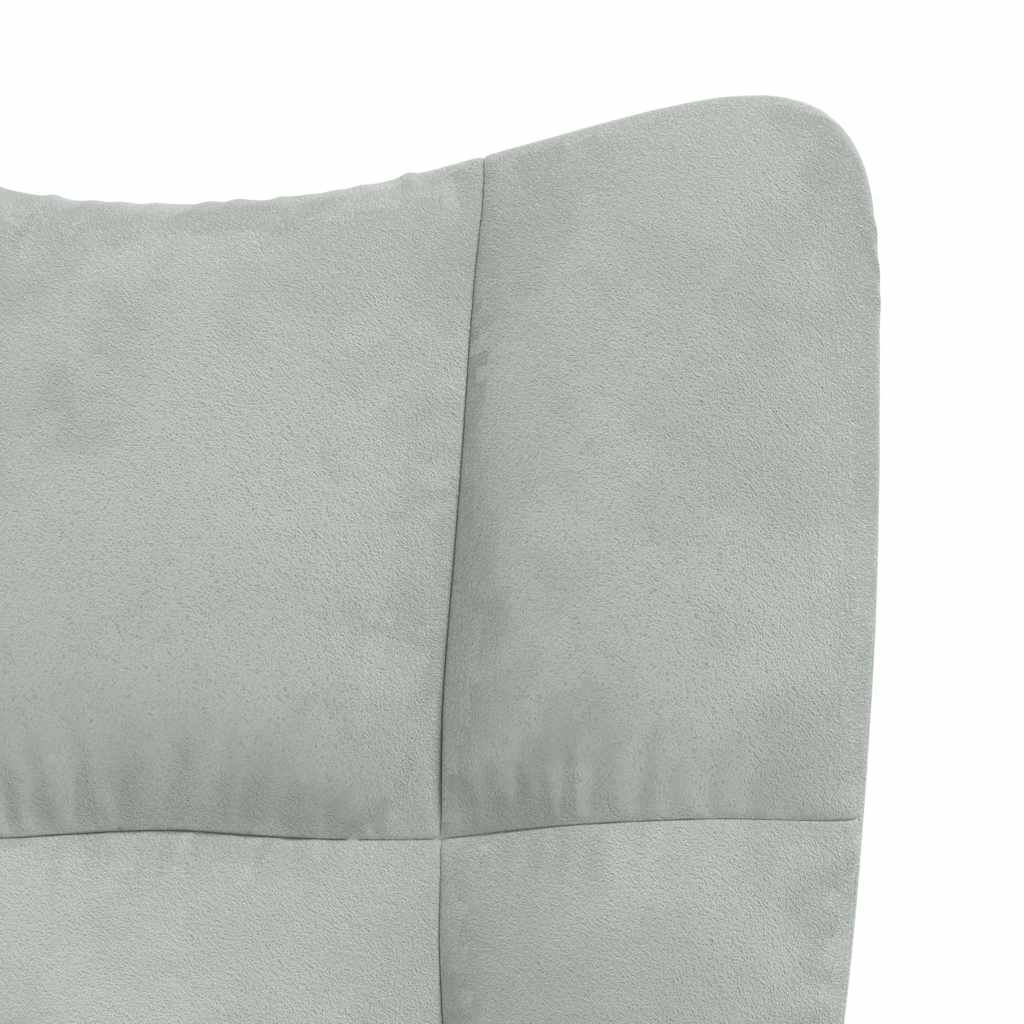 Relaxstoel met voetenbank fluweel lichtgrijs is nu te koop bij PeponiXL, paradijselijk wonen!