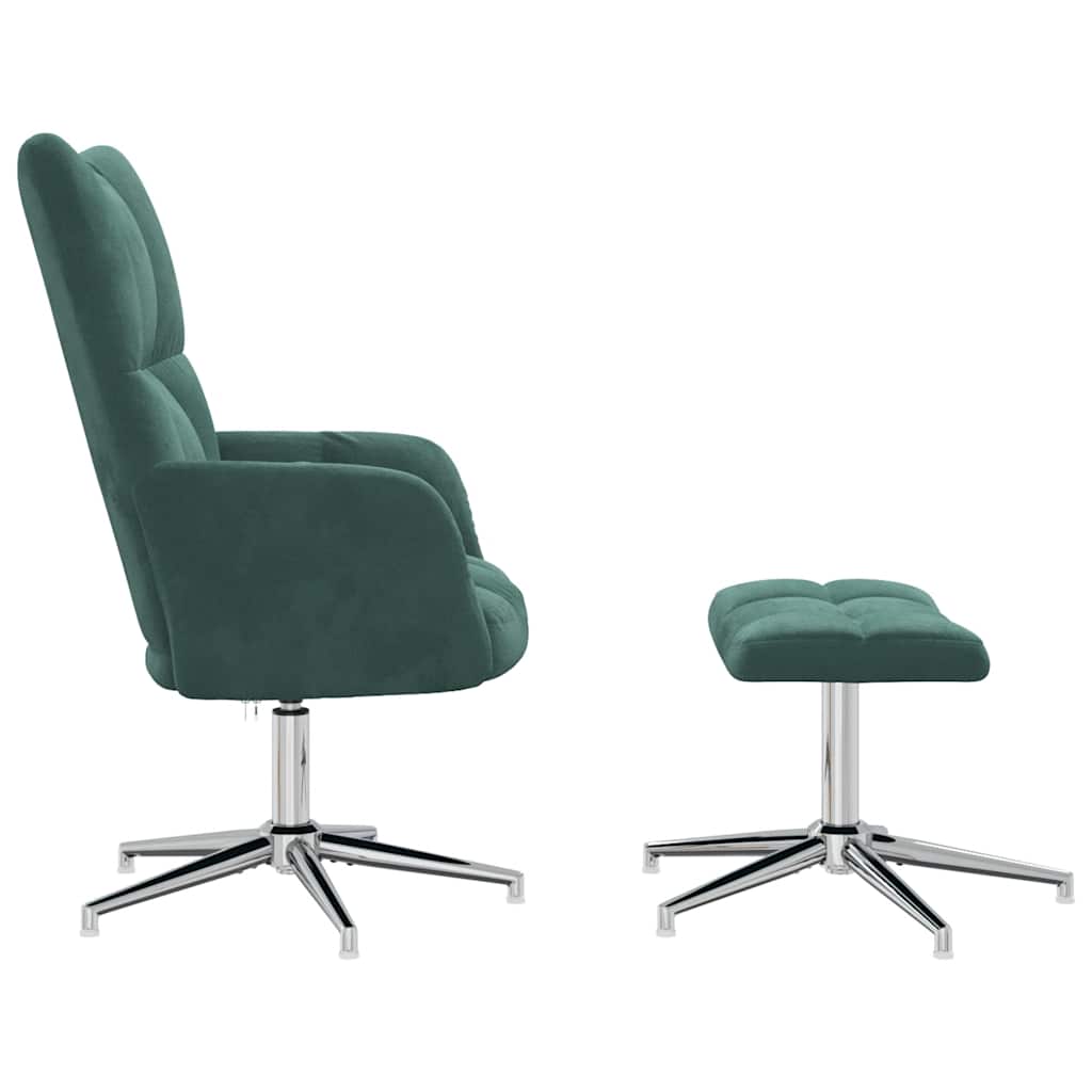 Relaxstoel met voetenbank fluweel donkergroen is nu te koop bij PeponiXL, paradijselijk wonen!