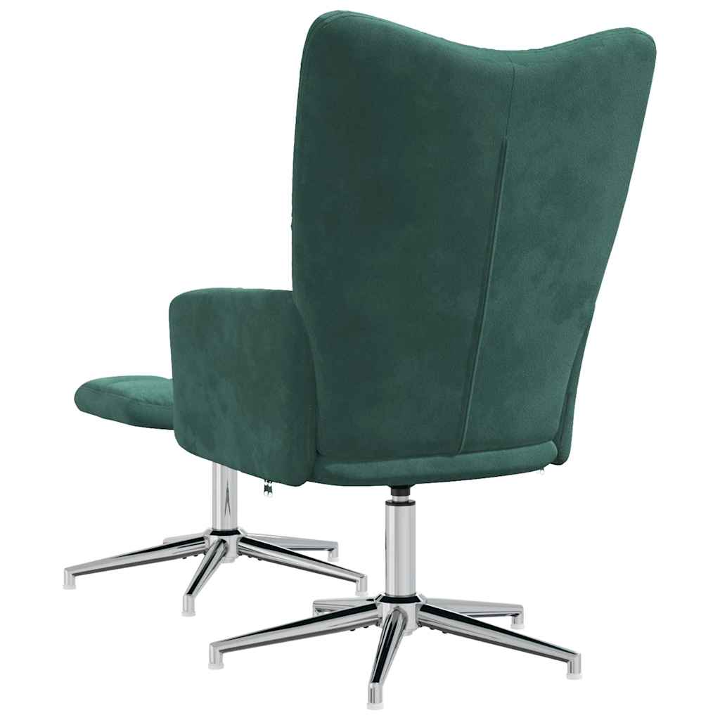 Relaxstoel met voetenbank fluweel donkergroen is nu te koop bij PeponiXL, paradijselijk wonen!