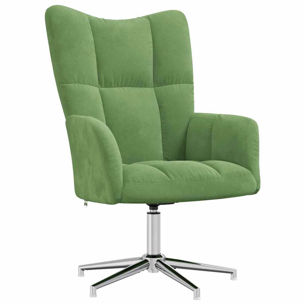 Relaxstoel met voetenbank fluweel lichtgroen is nu te koop bij PeponiXL, paradijselijk wonen!