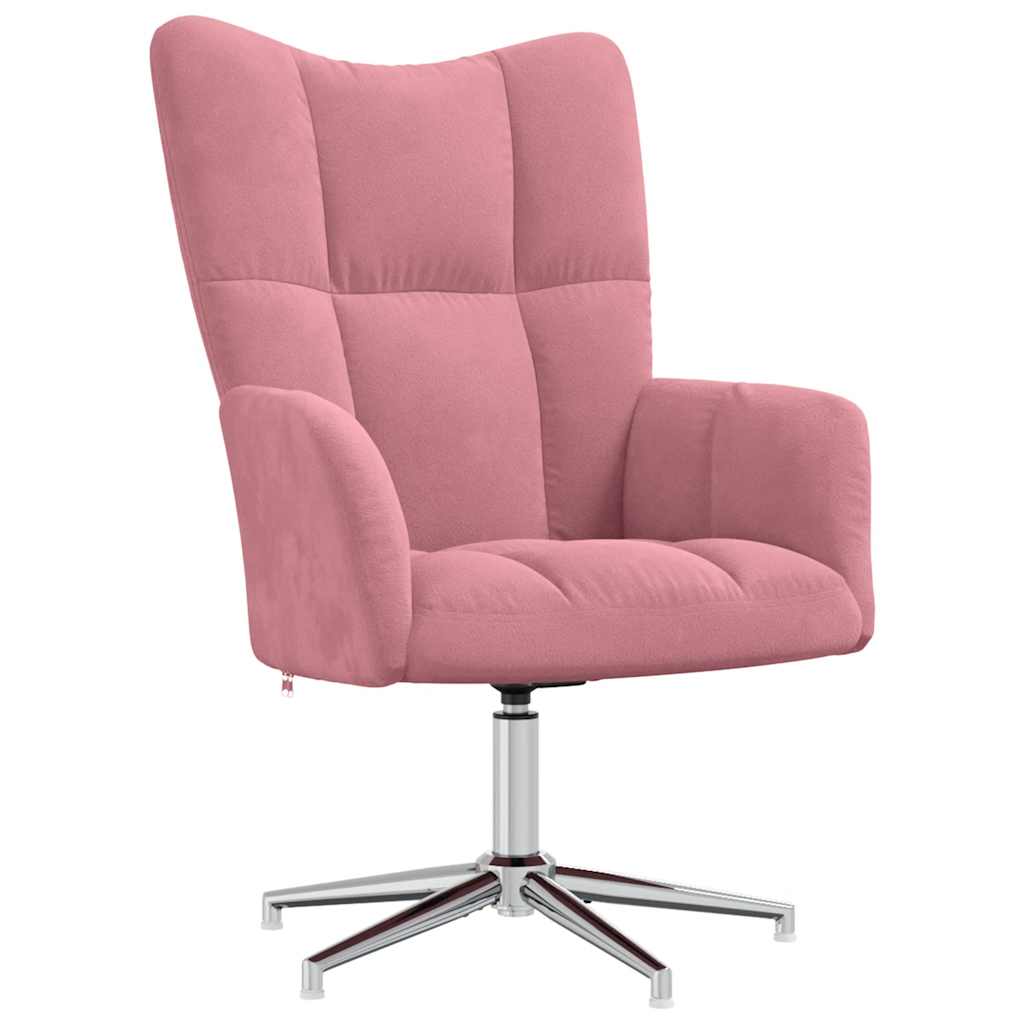 Relaxstoel met voetenbank fluweel roze is nu te koop bij PeponiXL, paradijselijk wonen!