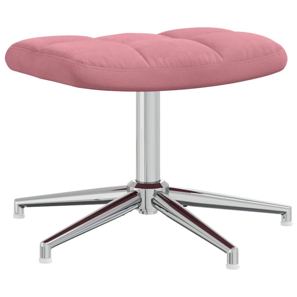 Relaxstoel met voetenbank fluweel roze is nu te koop bij PeponiXL, paradijselijk wonen!