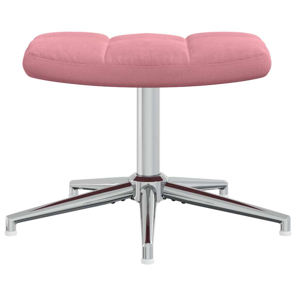 Relaxstoel met voetenbank fluweel roze is nu te koop bij PeponiXL, paradijselijk wonen!