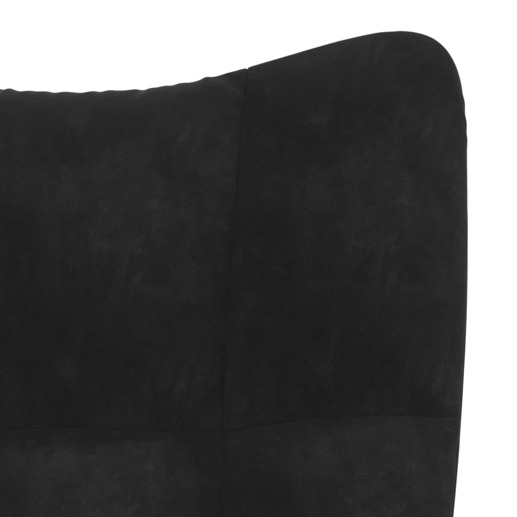 Relaxstoel met voetenbank fluweel zwart is nu te koop bij PeponiXL, paradijselijk wonen!