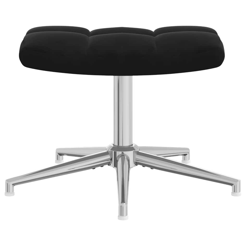 Relaxstoel met voetenbank fluweel zwart is nu te koop bij PeponiXL, paradijselijk wonen!