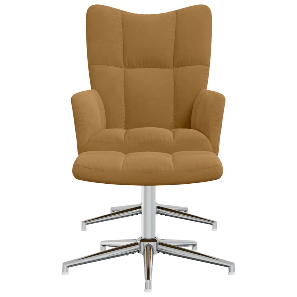 Relaxstoel met voetenbank fluweel bruin is nu te koop bij PeponiXL, paradijselijk wonen!