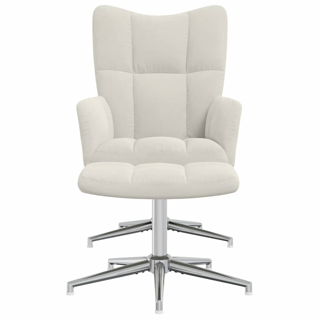 Relaxstoel met voetenbank fluweel crèmewit is nu te koop bij PeponiXL, paradijselijk wonen!