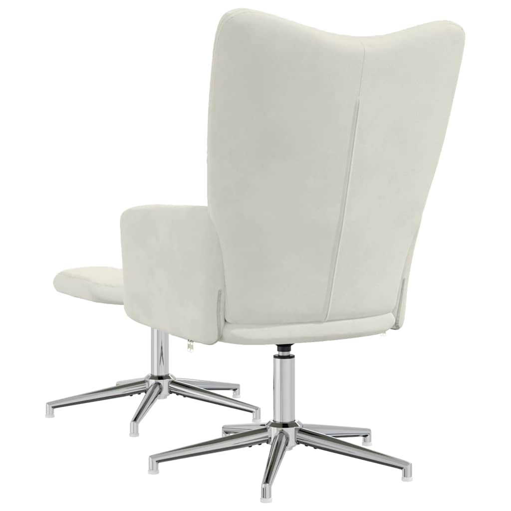Relaxstoel met voetenbank fluweel crèmewit is nu te koop bij PeponiXL, paradijselijk wonen!