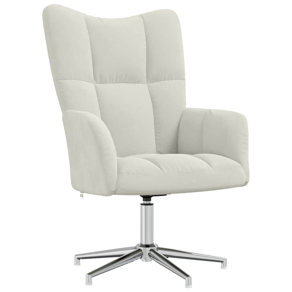 Relaxstoel met voetenbank fluweel crèmewit is nu te koop bij PeponiXL, paradijselijk wonen!