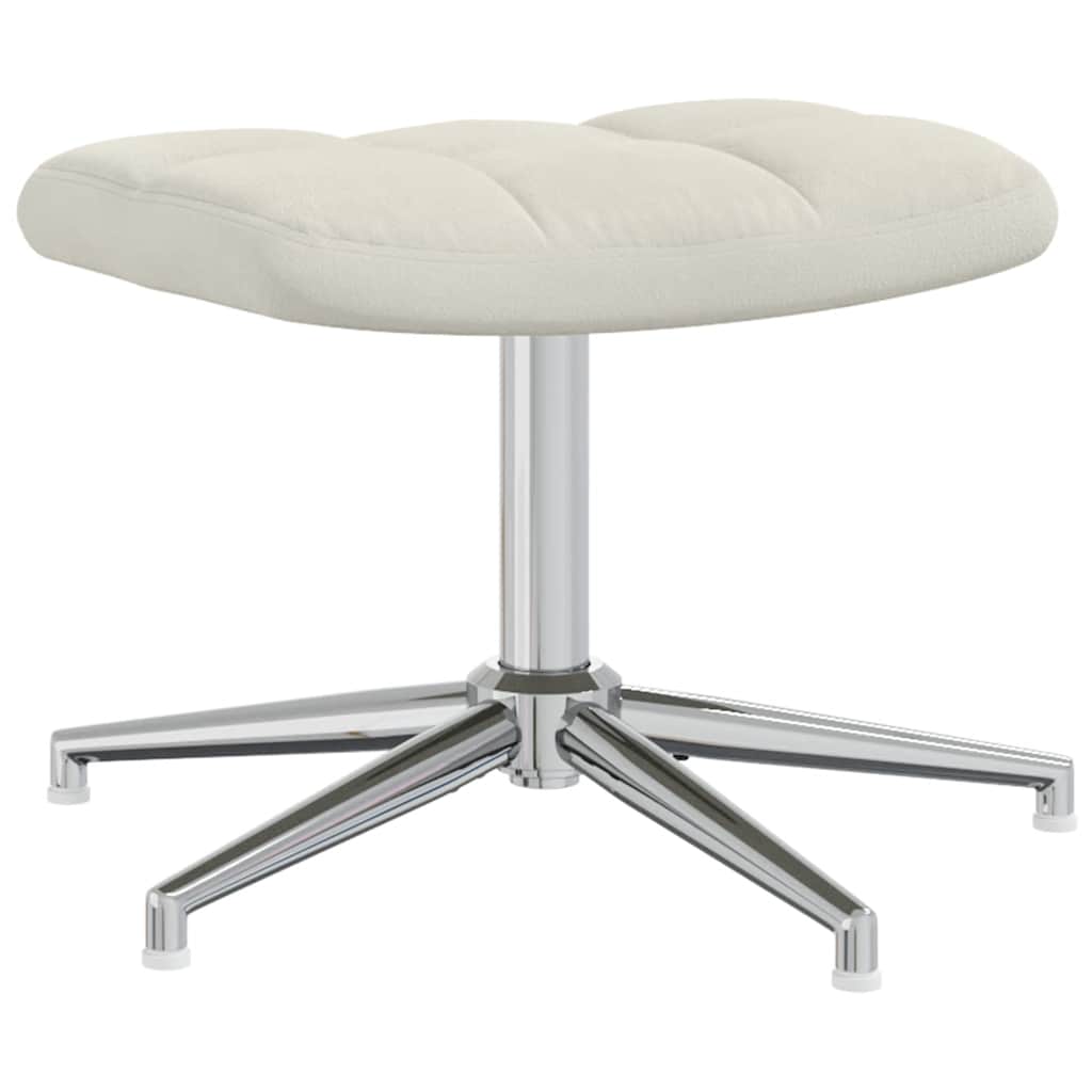 Relaxstoel met voetenbank fluweel crèmewit is nu te koop bij PeponiXL, paradijselijk wonen!