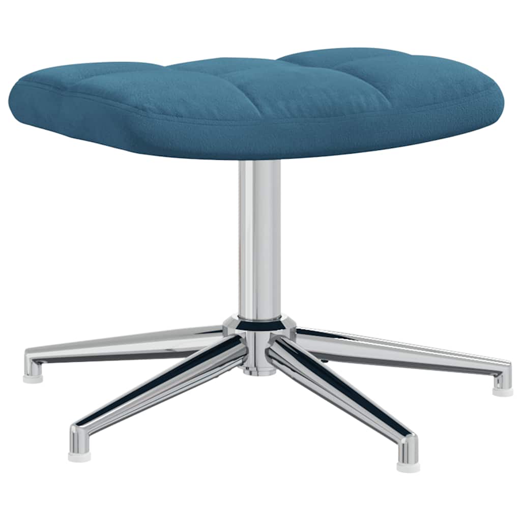Relaxstoel met voetenbank fluweel blauw is nu te koop bij PeponiXL, paradijselijk wonen!