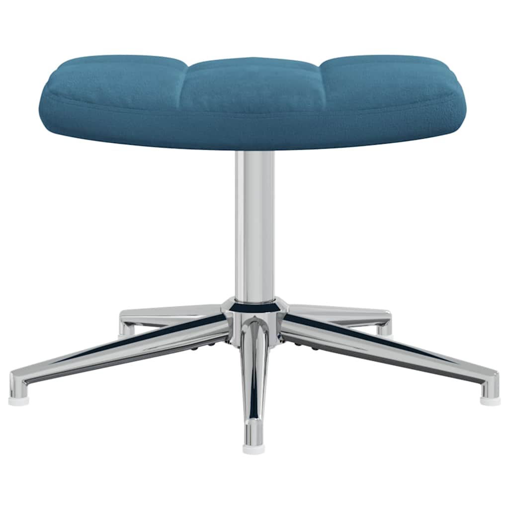 Relaxstoel met voetenbank fluweel blauw is nu te koop bij PeponiXL, paradijselijk wonen!