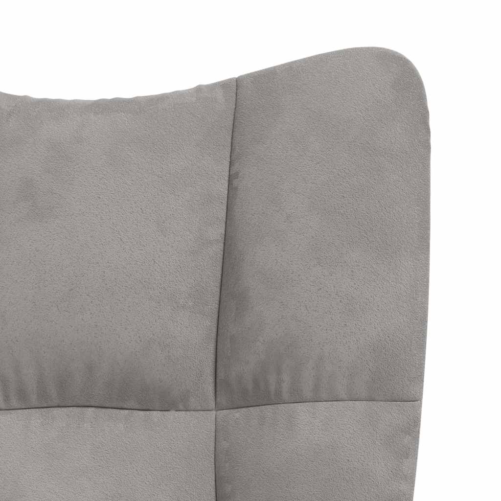 Schommelstoel fluweel lichtgrijs is nu te koop bij PeponiXL, paradijselijk wonen!