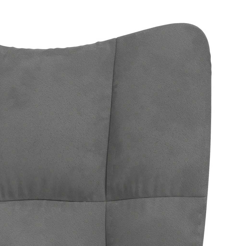 Schommelstoel fluweel donkergrijs is nu te koop bij PeponiXL, paradijselijk wonen!