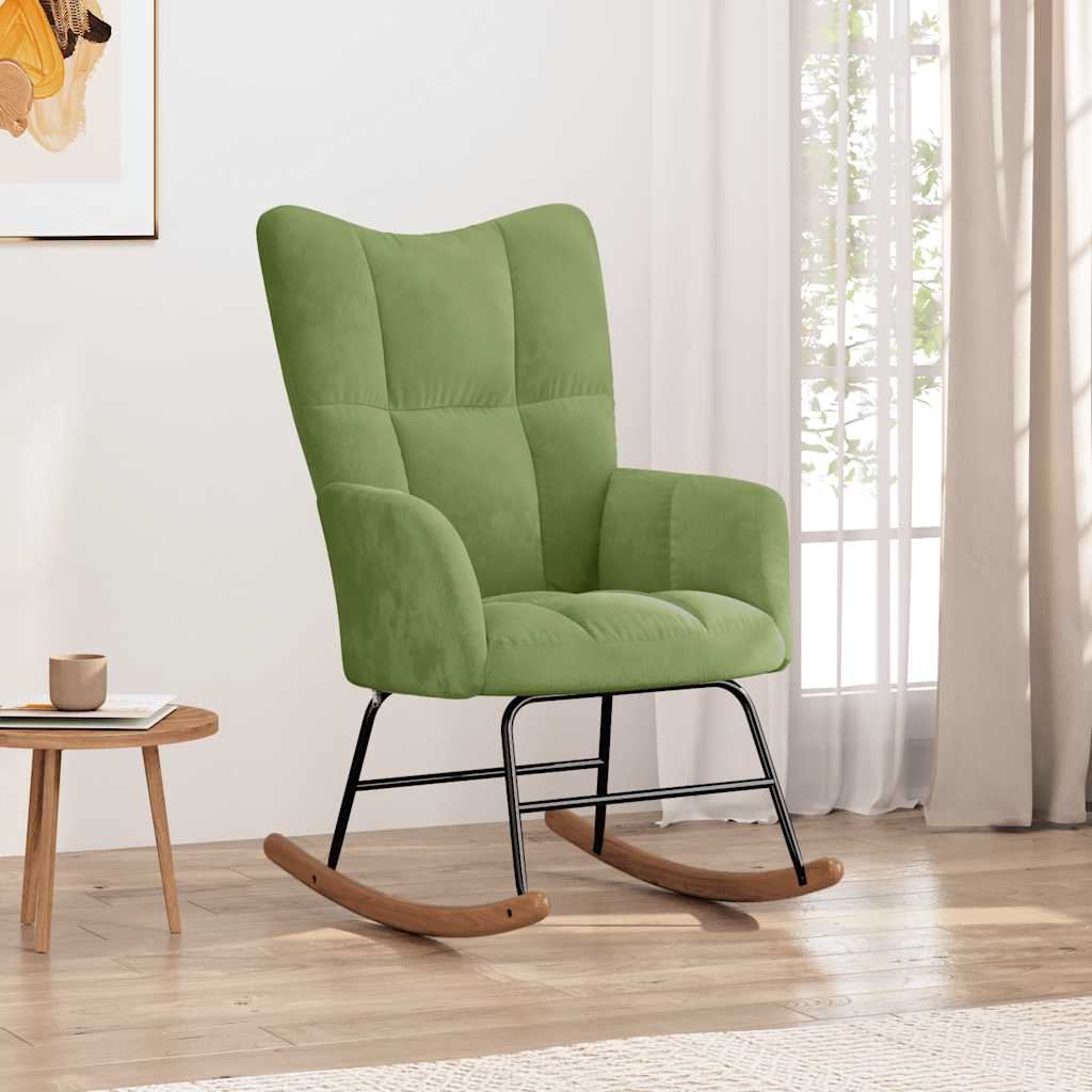 Schommelstoel fluweel lichtgroen is nu te koop bij PeponiXL, paradijselijk wonen!