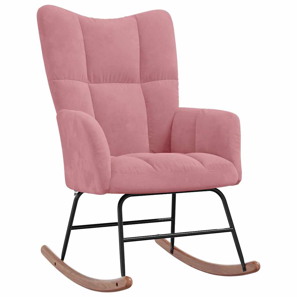 Schommelstoel fluweel roze is nu te koop bij PeponiXL, paradijselijk wonen!