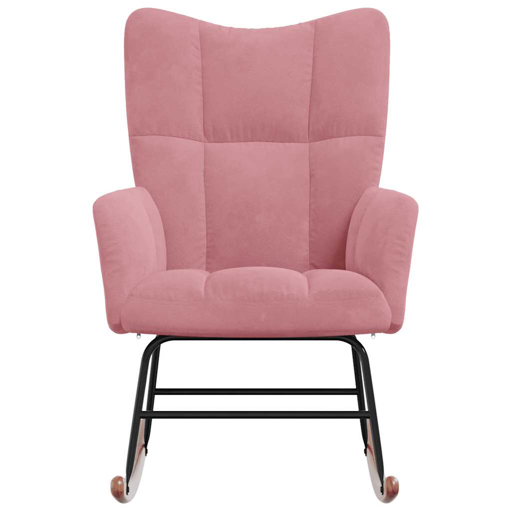 Schommelstoel fluweel roze is nu te koop bij PeponiXL, paradijselijk wonen!