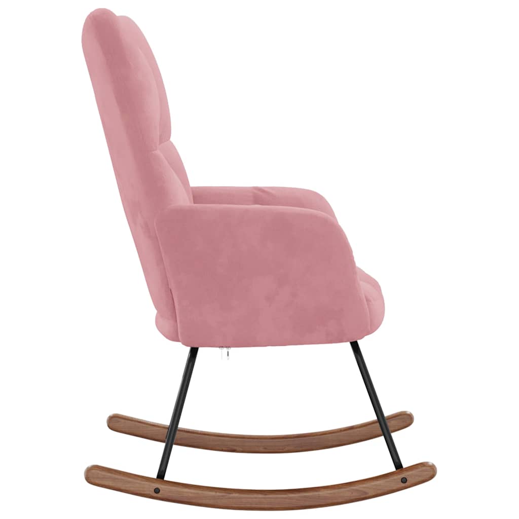 Schommelstoel fluweel roze is nu te koop bij PeponiXL, paradijselijk wonen!