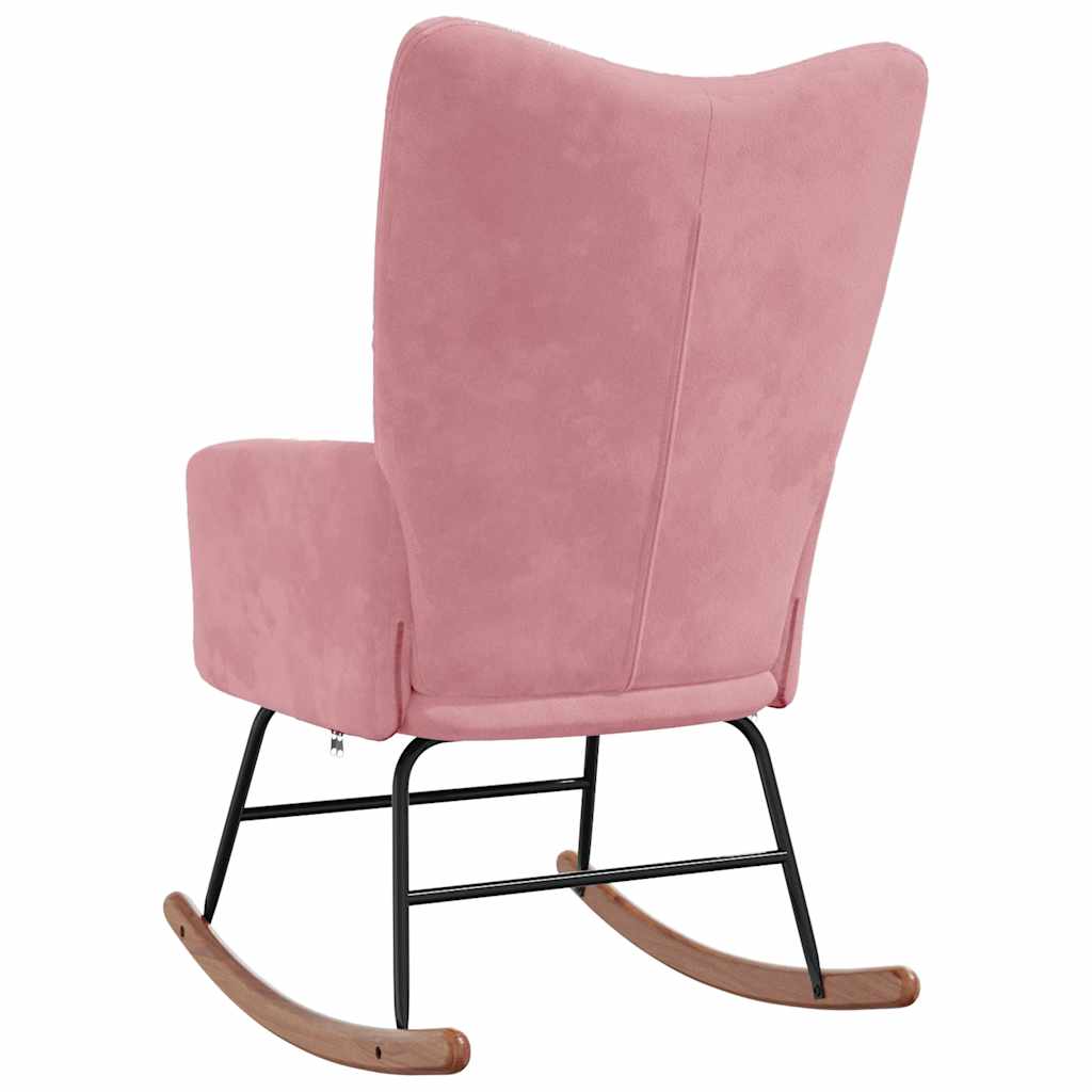 Schommelstoel fluweel roze is nu te koop bij PeponiXL, paradijselijk wonen!