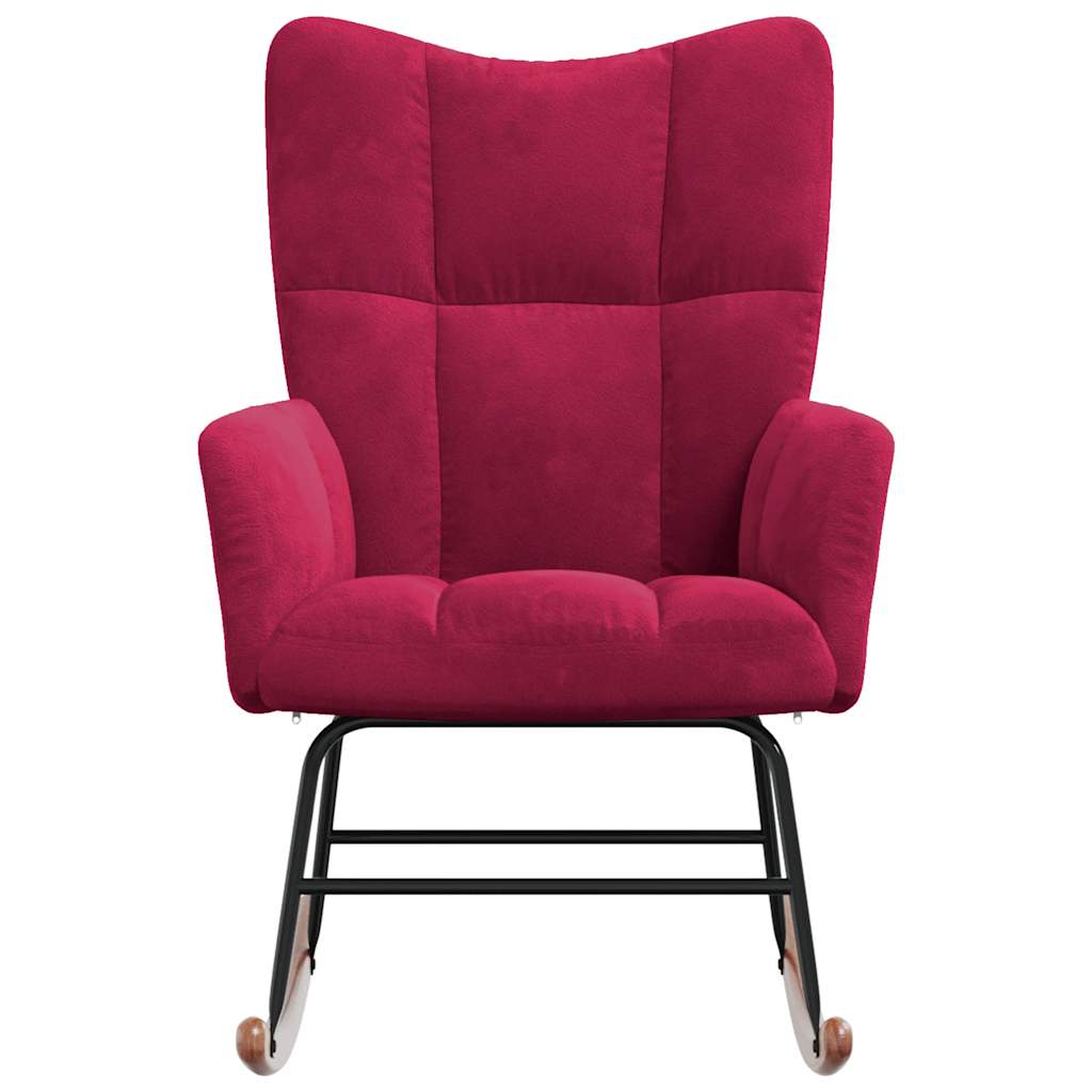 Schommelstoel fluweel wijnrood is nu te koop bij PeponiXL, paradijselijk wonen!
