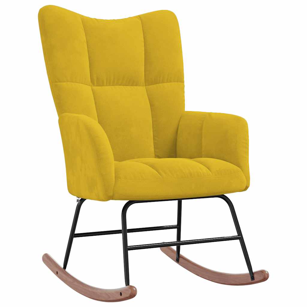 Schommelstoel fluweel mosterdgeel is nu te koop bij PeponiXL, paradijselijk wonen!