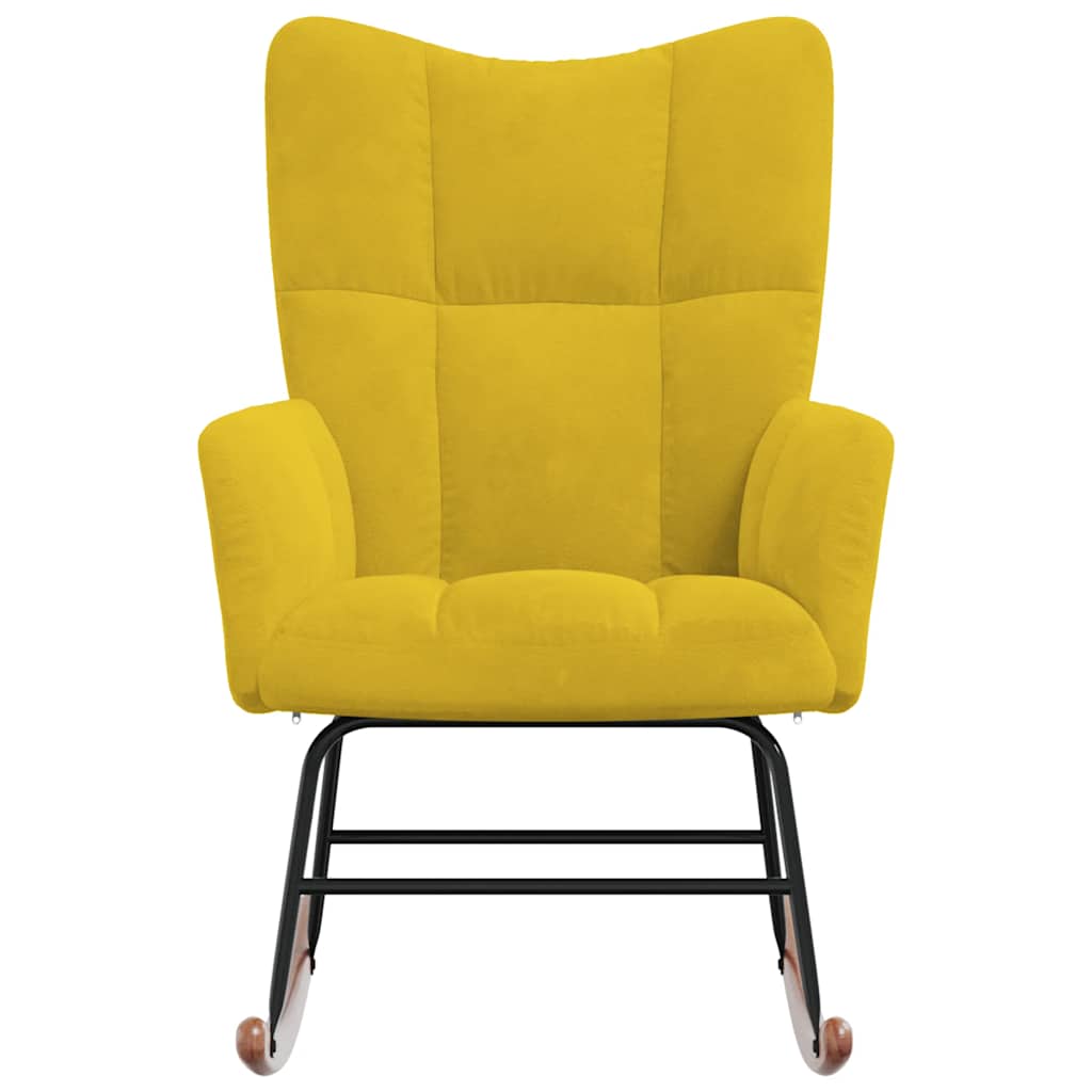 Schommelstoel fluweel mosterdgeel is nu te koop bij PeponiXL, paradijselijk wonen!
