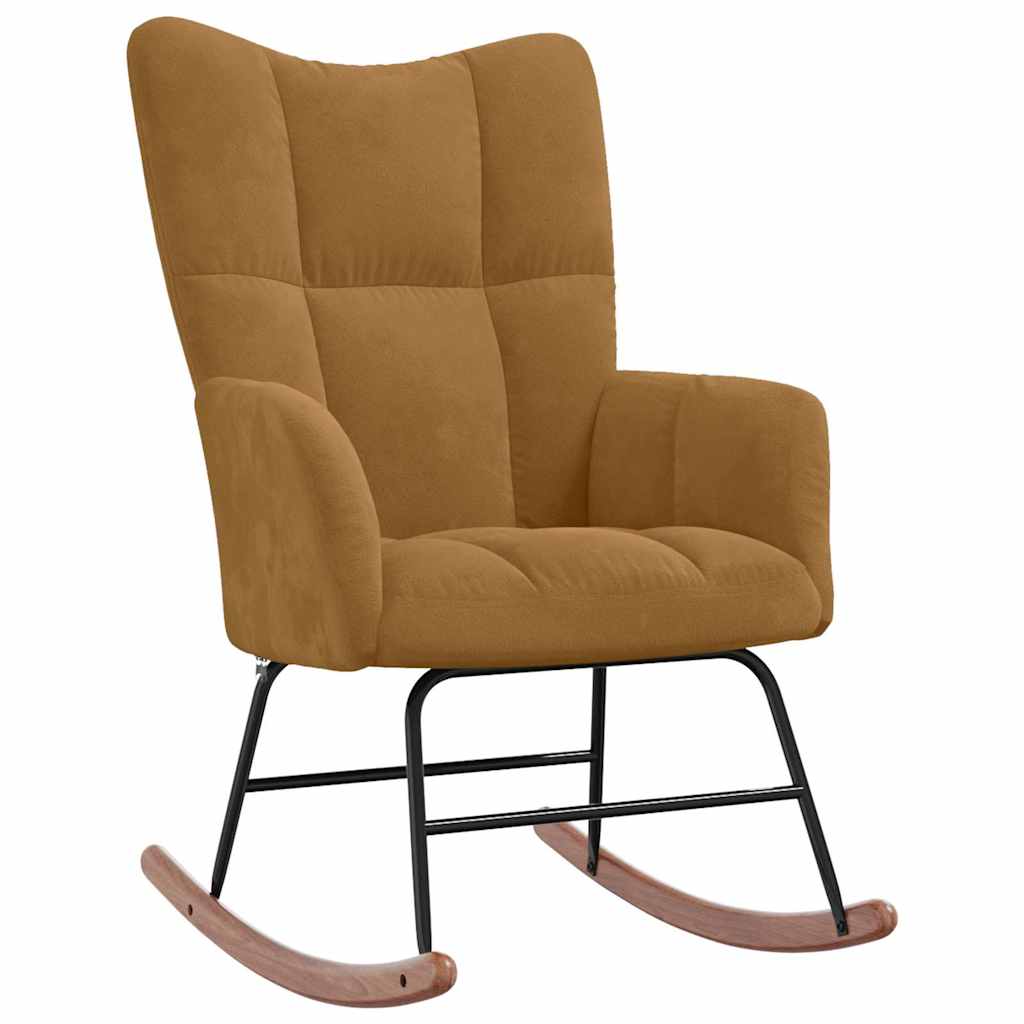 Schommelstoel fluweel bruin is nu te koop bij PeponiXL, paradijselijk wonen!