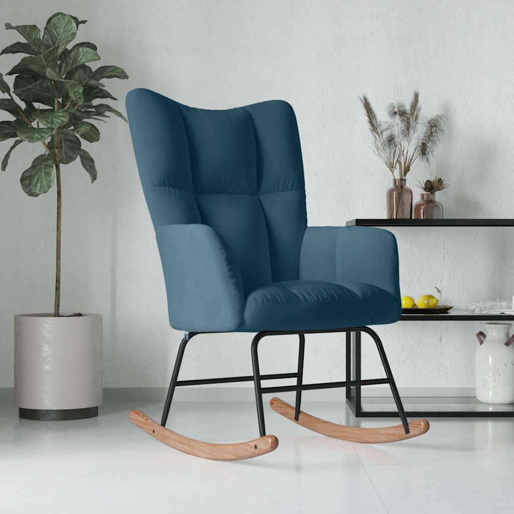 Schommelstoel fluweel blauw is nu te koop bij PeponiXL, paradijselijk wonen!